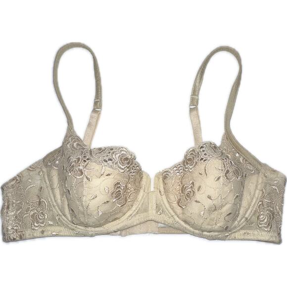 PARISA by Amir Lace Demi Bra Floral‎ Adjustable Straps Women's 36B - Picture 1 of 4